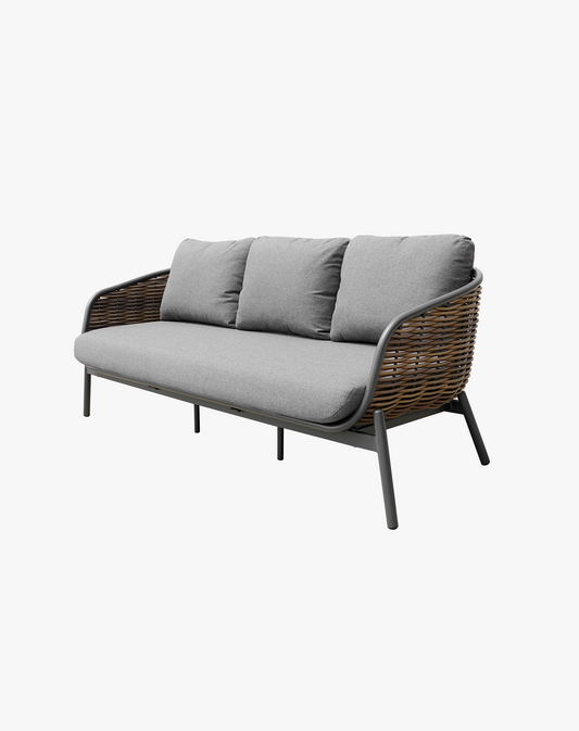 Sillón Bari Reed Charcoal 3 plazas