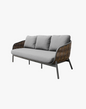 Sillón Bari Reed Charcoal 3 plazas